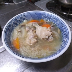 あったまる〜☆圧力鍋で参鶏湯風スープ